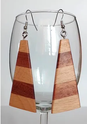 Dual Wood Elegance: Handcrafted Earrings