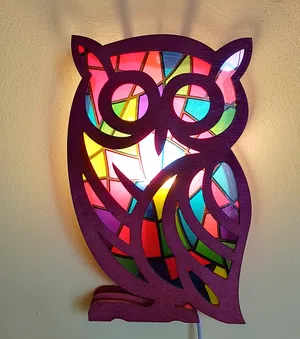 Wooden Owl Night Lamp