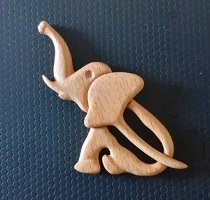 Wooden Elephant Brooch - Adorable and Unique