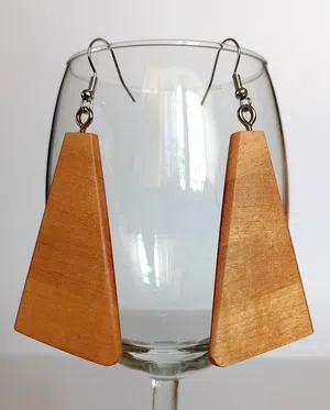 Dual Wood Elegance: Handcrafted Earrings