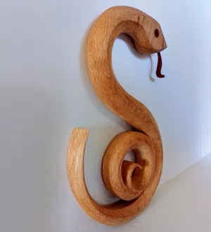 Charming Wooden Snake Decoration - 2025 Symbol