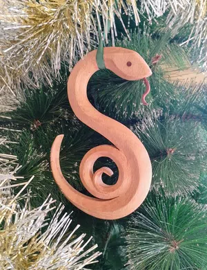 Charming Wooden Snake Decoration - 2025 Symbol