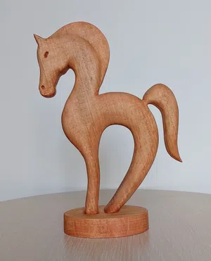 Abstract Wooden Horse Sculpture - Year of the Horse 2026