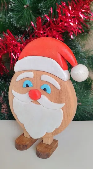 Wooden Santa Claus Figurine