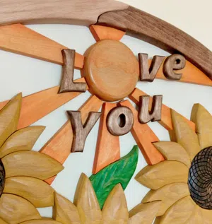 Handmade Wooden Sunflower Wall Art