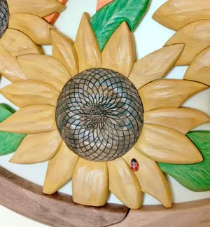 Handmade Wooden Sunflower Wall Art