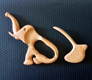 Wooden Elephant Brooch - Adorable and Unique