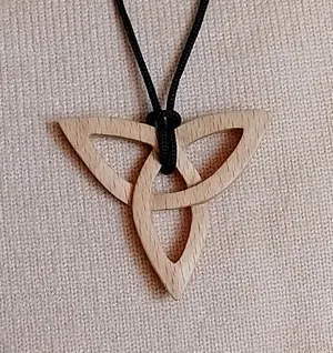 Handcrafted Wooden Pendant "Interwoven Triangle" - Symbol of Trinity